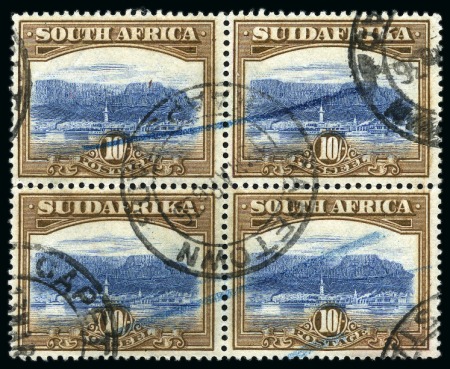 Stamp of South Africa » Union & Republic of South Africa 1927-30 10s bright blue and brown, used block of four