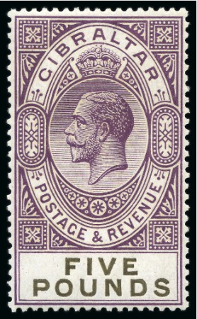 Stamp of Gibraltar 1925-32 £5 violet and black, mint nh