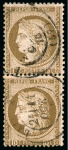 Stamp of France » Collections 1849-1875, Lot de 6 paires dont trois paires TETE-BECHE du 25c bleu de 1849 