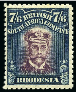 Stamp of Rhodesia 1913-19 Admiral 7s6d maroon and slate-black, mint