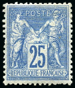 Stamp of France » Collections 1849-1880, Sélection de neuf et d'oblitérés, à noter rare bande de 4 neuve avec bord de feuille du Yv. 1 (déf., signé Calves),