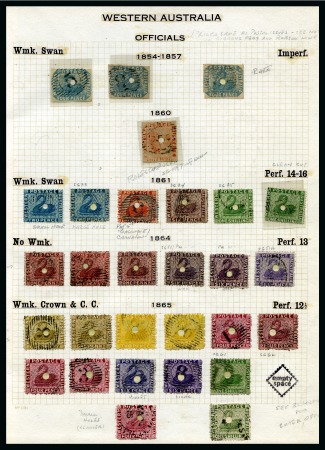 Stamp of Australia » Western Australia 1854-1904, Specialised collection of early officials