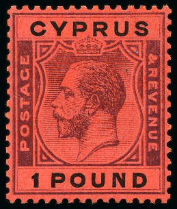 Stamp of Cyprus » King George V Issues 1921-23 MCA £1 purple and black on red, mint
