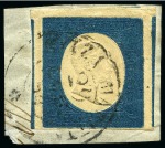 Stamp of Italian States » Sardinia ITALY - SARDINIA 1854-1863 2 FRAGMENTS WITH nizza & messina pmks