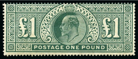 Stamp of Great Britain » King Edward VII 1902-10 £1 green, mint, fine (SG £2'000)
