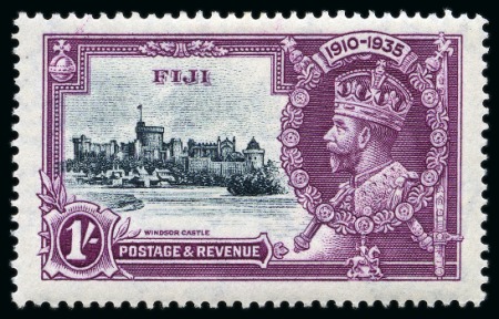 Stamp of Fiji 1935 Silver Jubilee 1s with "dash by turret" variety, mint