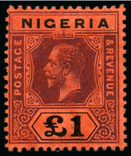 Stamp of Nigerias » Crown Colony 1914-29 MCA £1 deep purple and black on red, mint