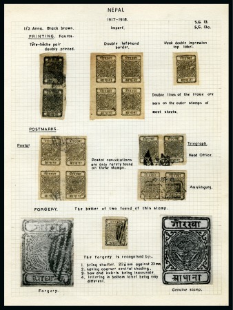 Stamp of Nepal 1867-1963, Extensive and valuable standard collection housed in four albums