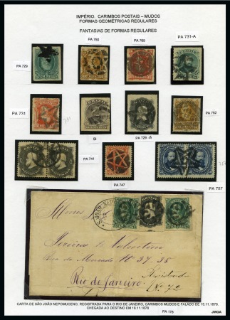 Stamp of Brazil 1866-79, Specialised exhibition collection on cancels 