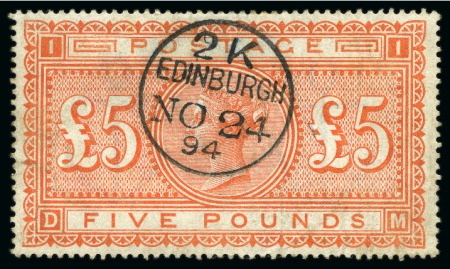 Stamp of Great Britain » 1855-1900 Surface Printed 1867-83 £5 orange, used