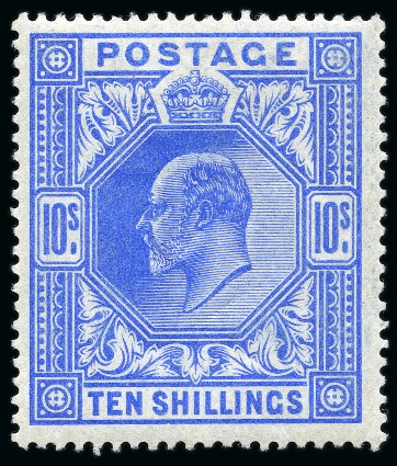 Stamp of Great Britain » King Edward VII 1902-10 10s ultramarine, mint nh