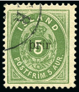 Stamp of Iceland Iceland 1897  4 different 'Prir' provisionals