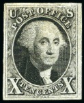 Stamp of United States 10c black, unused, good margins