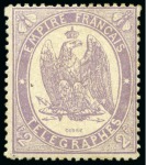 Stamp of France » Télégraphe Télégraphe Yv. 5 à 8, neuf avec charnière, TB, le 25c et 2F signés A.Brun (Yv. € 2'250)