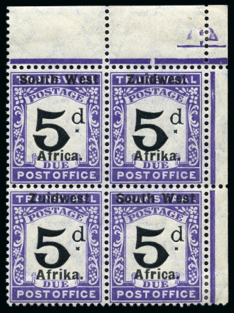 Stamp of South West Africa 1924 Postage Due 5d black and violet