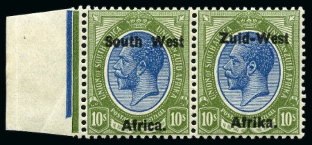 Stamp of South West Africa 1923 Kings Head 10s blue and olive-green, type I