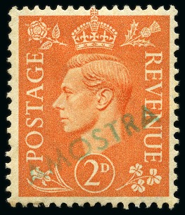 Stamp of Great Britain » King George VI 1941-42 1/2d, 1d, 1 1/2d and 2d with AMOSTRA hs in green 