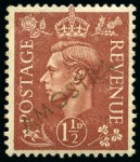 Stamp of Great Britain » King George VI 1941-42 1/2d, 1d, 1 1/2d and 2d with AMOSTRA hs in green 