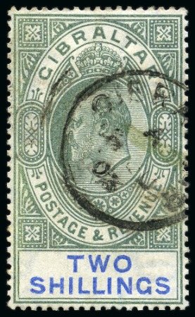 Stamp of Gibraltar 1903 CA 2s green and blue, used