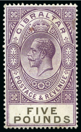 Stamp of Gibraltar 1925-32 Script £5 violet and black, mint