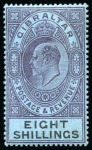 Stamp of Gibraltar 1903 CA 2s green and blue, mint (28) and used (5),