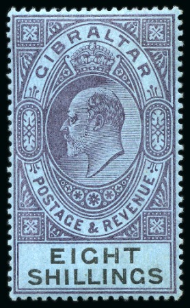 Stamp of Gibraltar 1903 CA 2s green and blue, mint (28) and used (5),