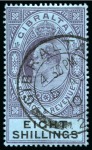 Stamp of Gibraltar 1903 CA 2s green and blue, mint (28) and used (5),