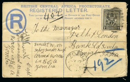 Stamp of Nyasaland » British Central Africa 1896 1d soldier's concessionary rate cover
