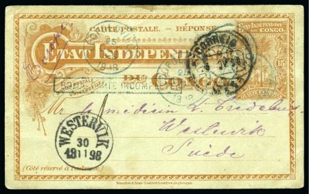 Stamp of Belgian Congo » Lado Enclave 1898 15c Postal stationery sent to Sweden 