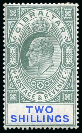 Stamp of Gibraltar 1903 CA 2s green and blue, mint (16) and used (5),