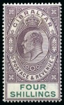 Stamp of Gibraltar 1903 CA 2s green and blue, mint (16) and used (5),