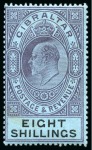 Stamp of Gibraltar 1903 CA 2s green and blue, mint (16) and used (5),