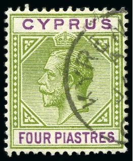 Stamp of Cyprus » King George V Issues 1921-23 9pi with "broken bottom left triangle" variety