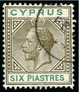 Stamp of Cyprus » King George V Issues 1921-23 9pi with "broken bottom left triangle" variety