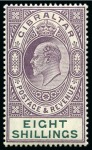 Stamp of Gibraltar 1906-11 MCA 2s purple and bright blue on blue, mint