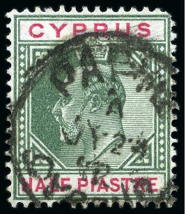Stamp of Cyprus » King Edward VII Issues 1904-10 9pi and 1/2pi with inverted watermarks
