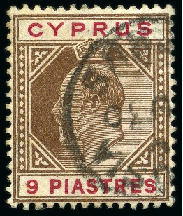 Stamp of Cyprus » King Edward VII Issues 1904-10 9pi with "broken top left triangle"