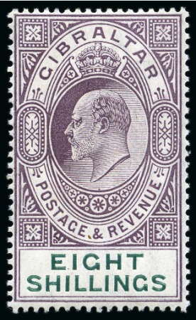 Stamp of Gibraltar 1906-11 MCA 2s to 8s mint set of three high values,