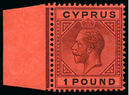Stamp of Cyprus » King George V Issues 1921-23 £1 Purple & Black on red mint nh