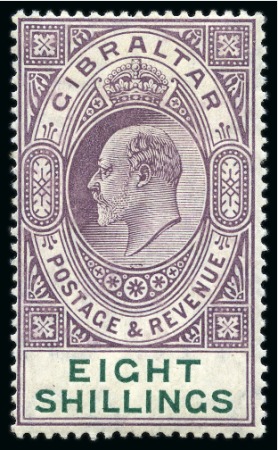 Stamp of Gibraltar 1906-11 MCA 2s to 8s mint set of three high values,