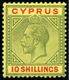 Stamp of Cyprus » King George V Issues 1921-23 10s mint nh