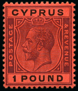 Stamp of Cyprus » King George V Issues 1924-28 1/4pi to £1 mint set of 21