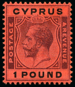 Stamp of Cyprus » King George V Issues 1924-28 1/4pi to £1 mint set of 21