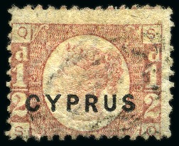 Stamp of Cyprus » Overprinted Stamps of Great Britain 1880 1/2d Rose PLATE 19 used