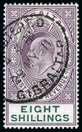 Stamp of Gibraltar 1904-08 MCA 2s and 8s used