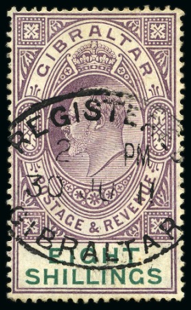 Stamp of Gibraltar 1904-08 MCA 2s and 8s used