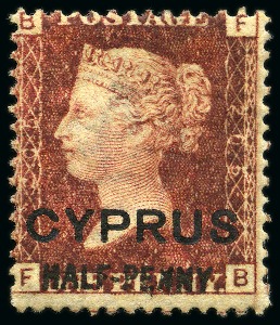 Stamp of Cyprus » Overprinted Stamps of Great Britain 1881 1/2d (13mm) on 1d Red mint/unused selection