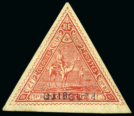 Stamp of Colonies françaises » Côtes des Somalis Cote des Somalis Yv. 5, neuf, TB, rare, signé Calves, cert. Feldman (Yv. € 2'300)