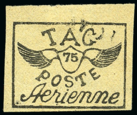 Stamp of Colonies françaises » Guyane - T.A.G. Poste Aérienne TAG Yv. 10A, obl., TB, rare, signé Roumet, cert. Dutertre (Yv. € 2'100)