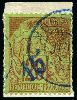 Stamp of Colonies françaises » Nossi-Bé Nossi-Bé Yv. 4, obl. sur petit fragment, TB, rare, signé Calves, Jamet, Gilbert (Yv. € 1'500)